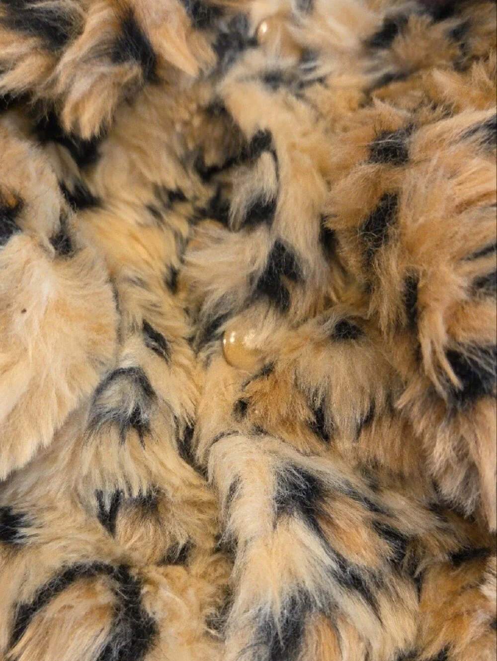 Faux Fur Leopard-Print Dogs Coat - Brown/Black